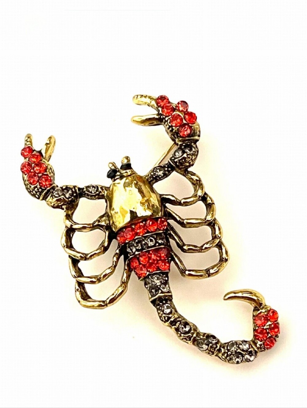 🌺Scorpion Brooch Gold and Red Scorpion Accessories Jewelry Zodiac Gifts